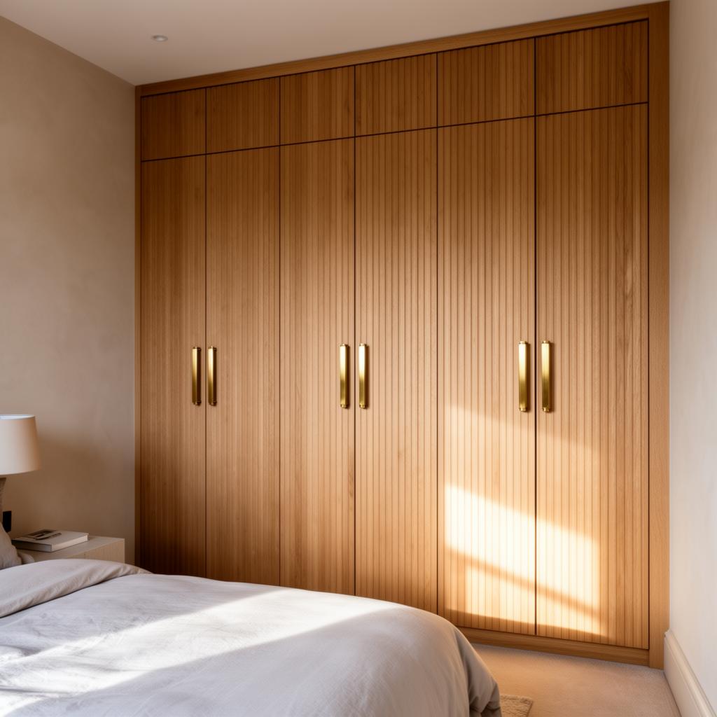 Fluted oak fitted wardrobe